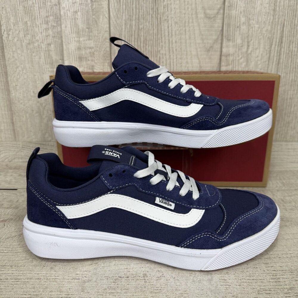 Vans Range Exp Skate Shoes Men Size 10 Sneakers Suede Canvas Blue Gum White New